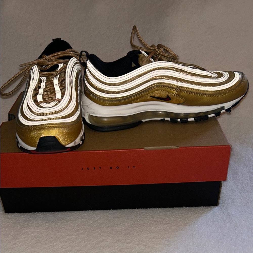 Nike Air Max 97 Metallic Gold with Black and White